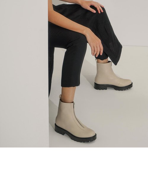 フロントジップ アンクルブーツ / Front Zip Ankle Boots