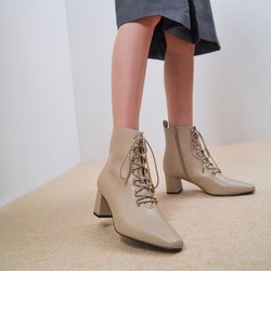 メタリックレースアップ アンクルブーツ / Metallic Lace-Up Ankle Boots