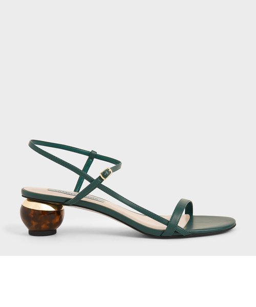 スカルプチャーヒール アンクルストラップサンダル / Sculptural Heel Ankle Strap Sandals