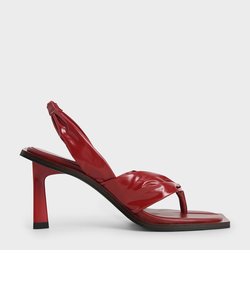 パテント スリングバックトングサンダル / Patent Slingback Thong Sandals