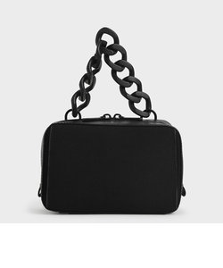 リネンチェーンリンク ボクシーバッグ / Linen Chain Link Boxy Bag