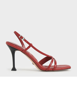 レザースカルプチャー ヒールサンダル / Leather Sculptural Heel Sandals 