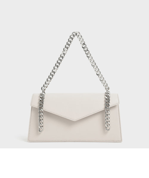 チェーンハンドル エンベロープショルダーバッグ / Chain Handle Envelope Shoulder Bag