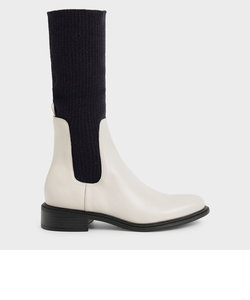 ニーハイ ニットソックスブーツ / Knee-High Knitted Sock Boots