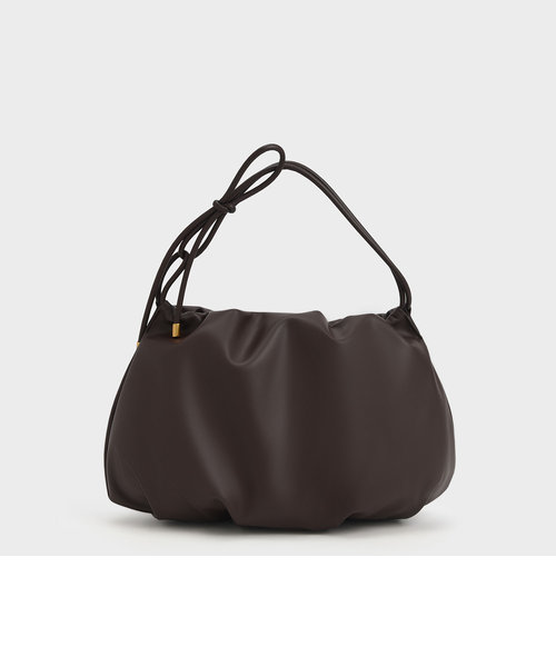 ノッティドハンドル テクスチャードホーボーバッグ / Knotted Handle Textured Hobo Bag
