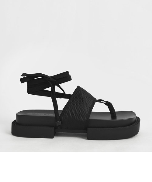 アレックスリサイクルポリエステル タイアラウンドトングサンダル / Alex Recycled Polyester Tie-Around Thong Sandals 