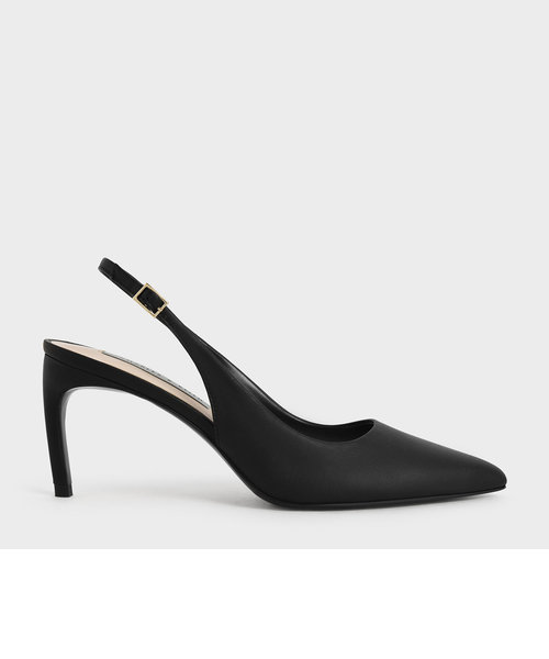 カバードヒール スリングバックパンプス / Curved Heel Slingback