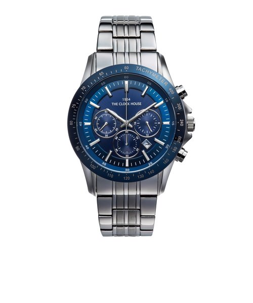 ザ・クロックハウス ビジネスカジュアル MBC1003-BL1A メンズ 腕時計 ソーラー クロノグラフ メタルベルト ブルー