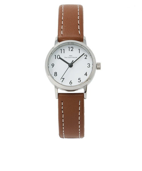 ザ・クロックハウス ナチュラルカジュアル LNC1001-WH2B レディース 腕時計 ソーラー 革ベルト ブラウン ホワイト