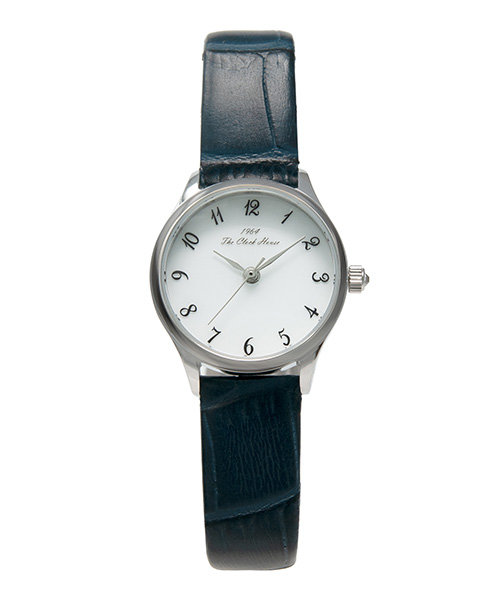 ザ・クロックハウス ビジネスフォーマル LBF1005-WH1B レディース 腕時計 ソーラー 革ベルト ネイビー ホワイト