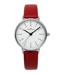 ザ・クロックハウス ナチュラルカジュアル LNC1003-WH3B レディース 腕時計 ソーラー 革ベルト レッド ホワイト