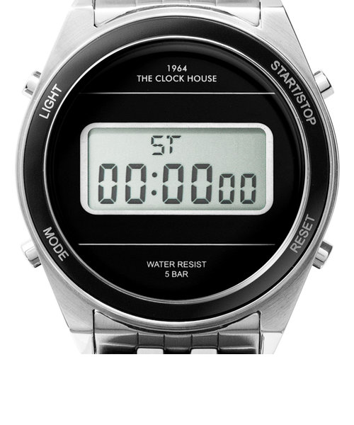ザ・クロックハウス タウンカジュアル メタル デジタル ユニセックス 腕時計 ラウンド ブラック シルバー レトロモダン 防水 MTC7002-BK1A  | ザ・クロックハウス（THE CLOCK HOUSE）の通販 - u0026mall