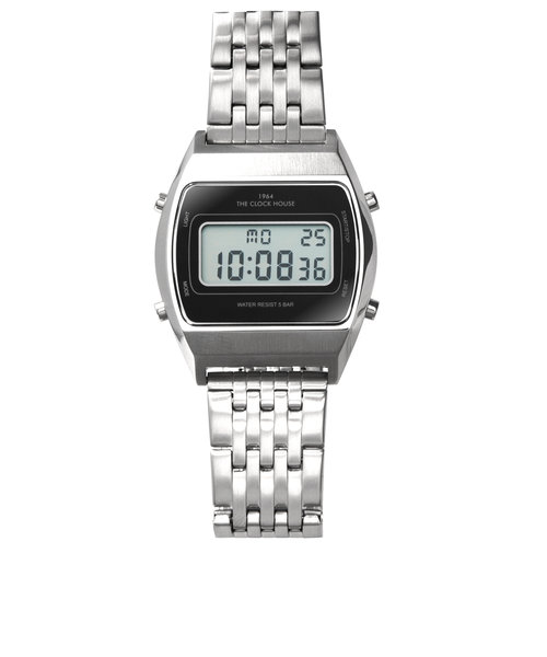ザ・クロックハウス タウンカジュアル メタル デジタル ユニセックス 腕時計 トノー ブラック シルバー レトロモダン 防水 MTC7003-BK1A  | ザ・クロックハウス（THE CLOCK HOUSE）の通販 - u0026mall