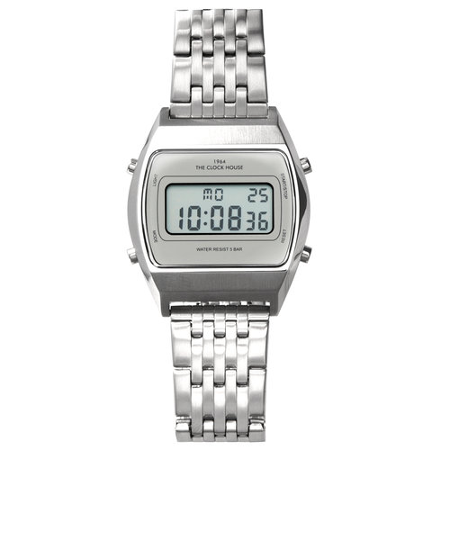 ザ・クロックハウス タウンカジュアル メタル デジタル ユニセックス 腕時計 トノー グレー シルバー レトロモダン 防水 MTC7003-GY1A