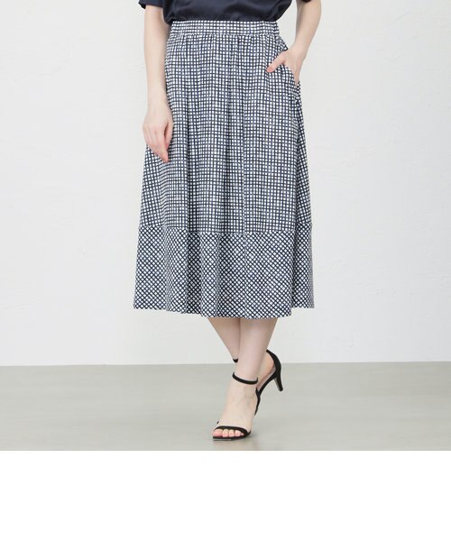 ギンガムチェックプリント ギャザースカート | AMACA（アマカ）の通販  