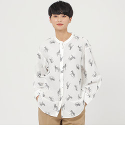 【ウォッシャブル】ボイル刺繍コットンシャツ