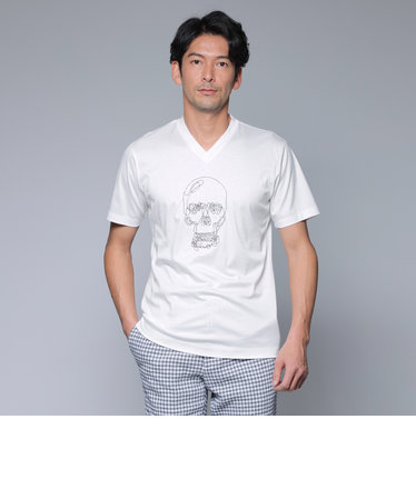 【美品】EPOCA UOMO ペイズリー柄 Vネック Tシャツ エポカウォモ