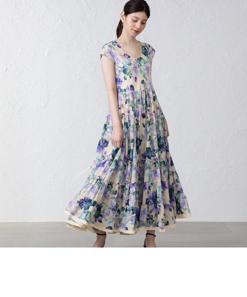 専用品 マリハ MARIHA 草原の虹のドレス ワンピース ブルー 花柄 38 