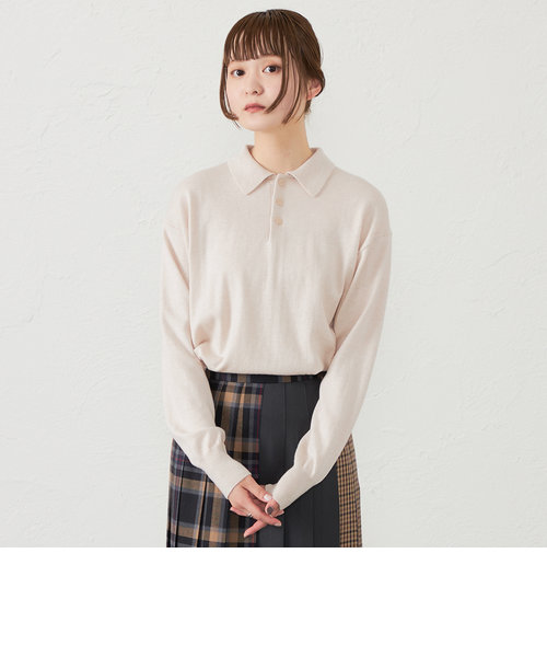 GREY LABEL ウールコットンニットポロ