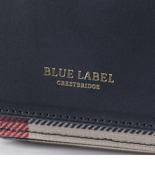 【新品未使用】ブルーレーベルクレストブリッジパーシャルチェックPVC二つ折り財布新品未使用