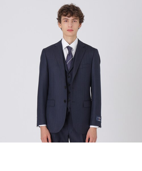 店舗限定】Ermenegildo Zegna ネイビーヘリンボーンスリーピーススーツ 