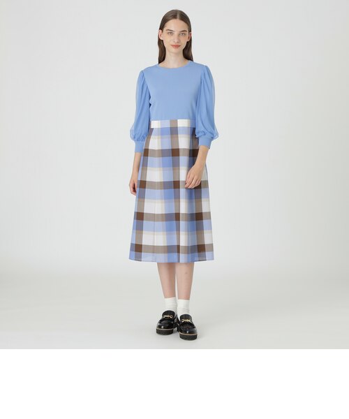 チュールスリーブニットドッキングドレス | BLUE LABEL / BLACK LABEL 