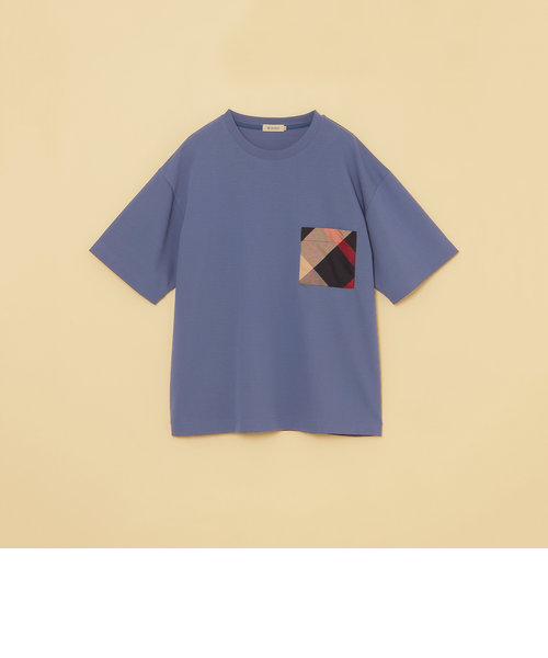 Unisex】クレストブリッジチェックポケットハイゲージポンチTシャツ
