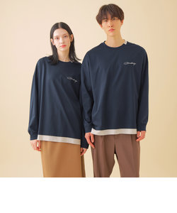 【Unisex】オーバーサイズチェックレイヤードカットソー