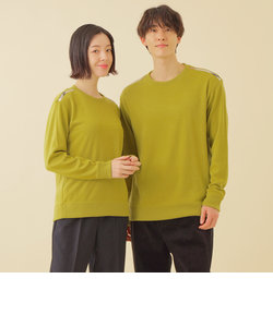 【Unisex】カラーランクルーネックニットソー