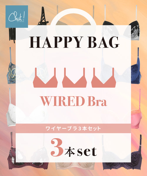 【HAPPY BAG】 ワイヤーブラ 3本SET  (X741)