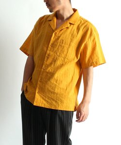 ドビードロップショルダーオープンカラー半袖シャツ