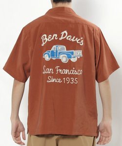 【 BEN DAVIS （ ベンデイビス ）】アンティークトラック バック刺繍 オープンカラーシャツ