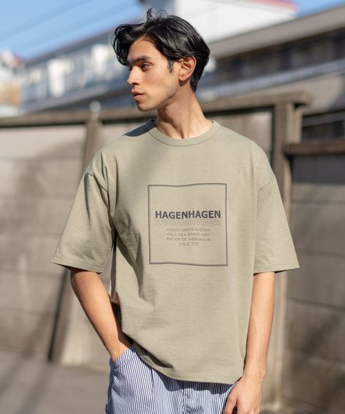 ≪WEB限定≫ HAGEN HAGEN / RECOVER ビッグシルエット ロゴプリント 天竺 半袖Tシャツ