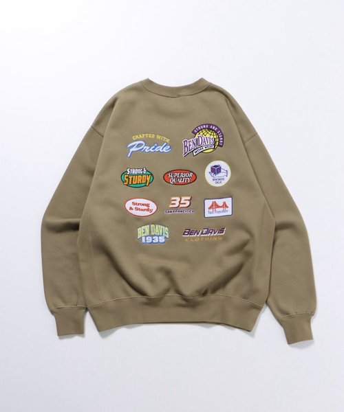 BEN DAVIS(ベンデイビス)】VARIOUS PATCH CREW SWEAT / ランダム