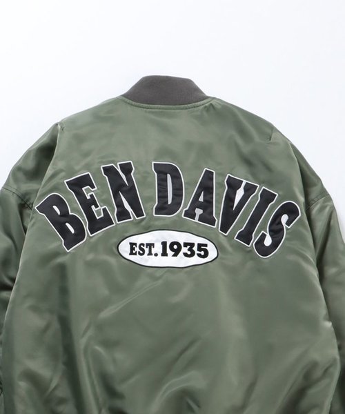 BEN DAVIS(ベンデイビス)】LETTERED MA-1 / ワンポイント刺繍 カレッジ ...