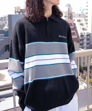 【BEN DAVIS(ベンデイビス)】ROWER KNIT POLO / マルチ