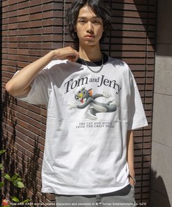 【SEQUENZ】TOM and JERRY PHOTO TRIM S/S TEE / トムとジェリー ３Dタッチ リンガー クルーネック 半袖T