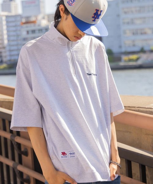 BEN DAVIS(ベンデイビス)】1/4 ZIP PRACTICE TEE / 襟配色 胸ワン ...