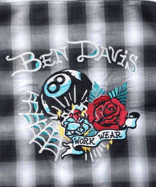 BEN DAVIS(ベン デイビス)】GOOD LUCK O/C SHIRTS / ビリヤード 刺繍