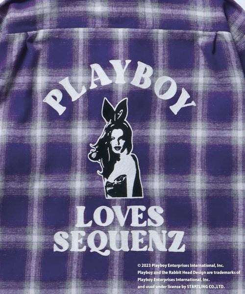 SEQUENZ】 PLAYBOY BUNNY OMBLE L/S SHIRT / プレイボーイ オンブレ