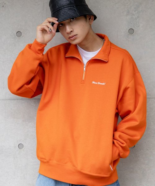 【BEN DAVIS(ベンデイビス)】 HEAVY SWEAT HALF ZIP / ビッグ ハーフジップ スウェット 配色