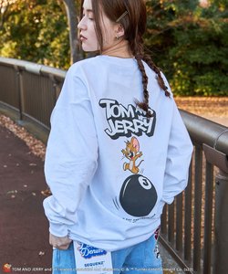 【SEQUENZ】 TJ BALL AND DICE L/S TEE/ トムとジェリー ロンT ビックサイズ キャラクター バックプリント  8ボール