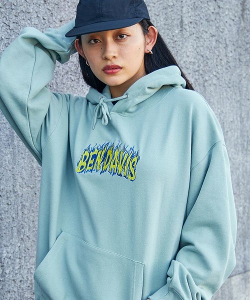 【BEN DAVIS(ベンデイビス)】 BBQ MASTER HOODIE / 刺繍 オーバーサイズ スウェット プルパーカー 裏毛 プルオーバー フード