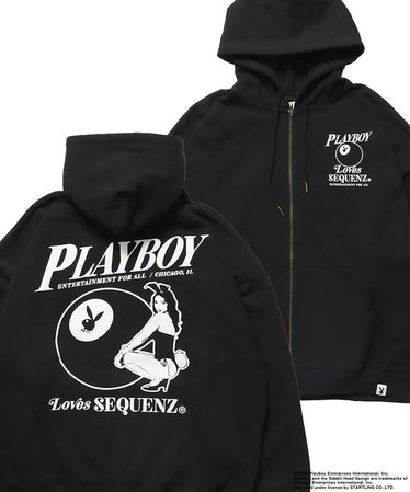 SEQUENZ】PB BALL FADE ZIP HOODIE / プレイボーイ ビックサイズ 