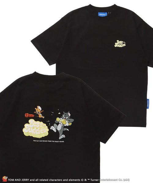 【SEQUENZ】TJ SODA SHOT EMB. S/S TEED / 半袖Tシャツ クルーネック  バックプリント 刺繍 TOM&JERRY