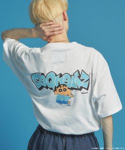 【SEQUENZ】CS×SQNZ GRAFFITI S/S TEE / クレヨンしんちゃん 半袖Tシャツ クルーネック ワンポイント バックプリント 刺繍