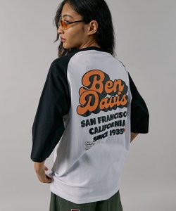 【BEN DAVIS(ベンデイビス)】70's LOGO RAGLAN TEE / 半袖Tシャツ ラグラン クルーネック オーバーサイズ ブランドロゴ