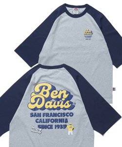 【BEN DAVIS(ベンデイビス)】70's LOGO RAGLAN TEE / 半袖Tシャツ ラグラン クルーネック オーバーサイズ ブランドロゴ