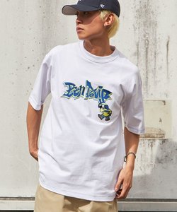【SEQUENZ（シークエンズ）】BLUR LOGO DAMAGE S/S TEE / ダメージ Tシャツ グランジ 加工 ブランドロゴ プリント 半袖
