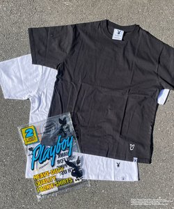 【SEQUENZ（シークエンズ）】PB 2-PACK S/S TEE / ２枚組セット パック Tシャツ ワンポイント 刺繍 半袖